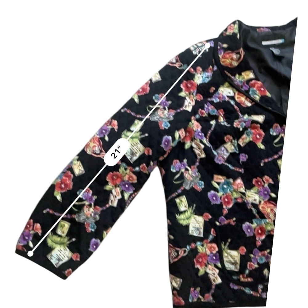 Requirements Woman floral print quilted jacket blazer zipper pockets lined 3X - Picture 10 of 12